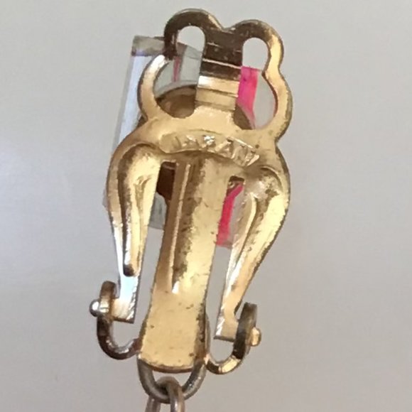 Funky Pink Tube Clip Earrings Vintage - Picture 12 of 14